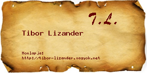 Tibor Lizander névjegykártya